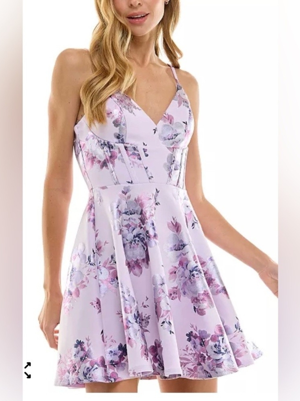 City Studios Junior's Printed Corset Dress Size 3/4